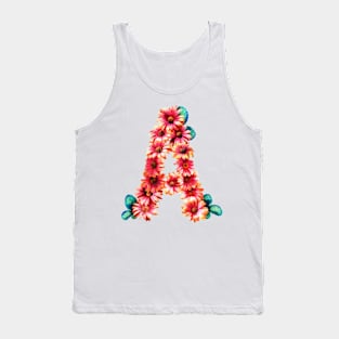 Letter A with flowers Tank Top